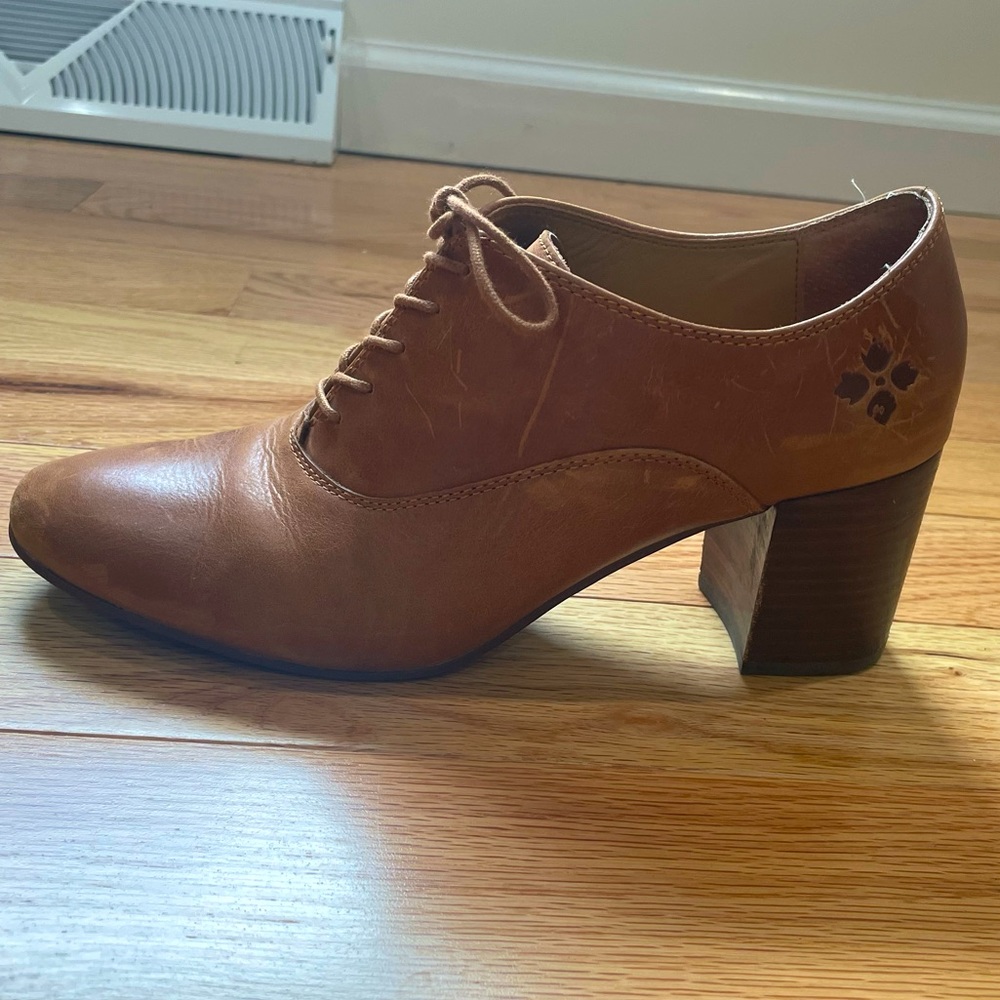 Patricia Nash Tan Shoes 10 Lace Up Brown Oxford Leather Dress Heels Women’s